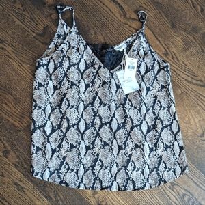 NWT Buckle Snake Print Tank with Lace adjustable straps size large